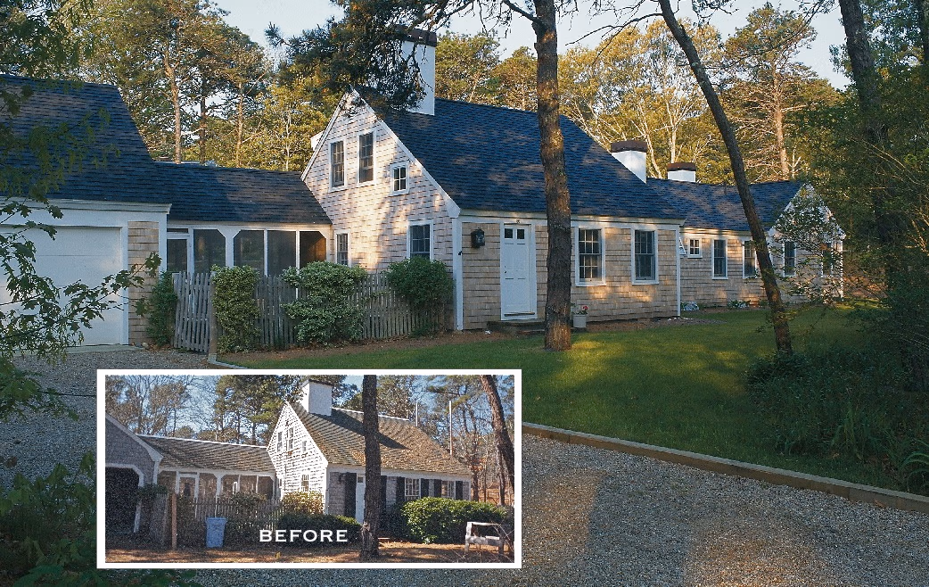 “Half Cape” Cape Cod House, whole house renovation, before and after photos, chatham, MA