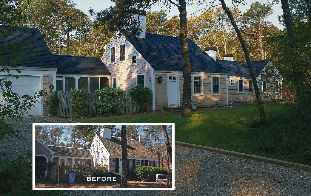 “Half Cape” Cape Cod House, whole house renovation, before and after photos, chatham, MA