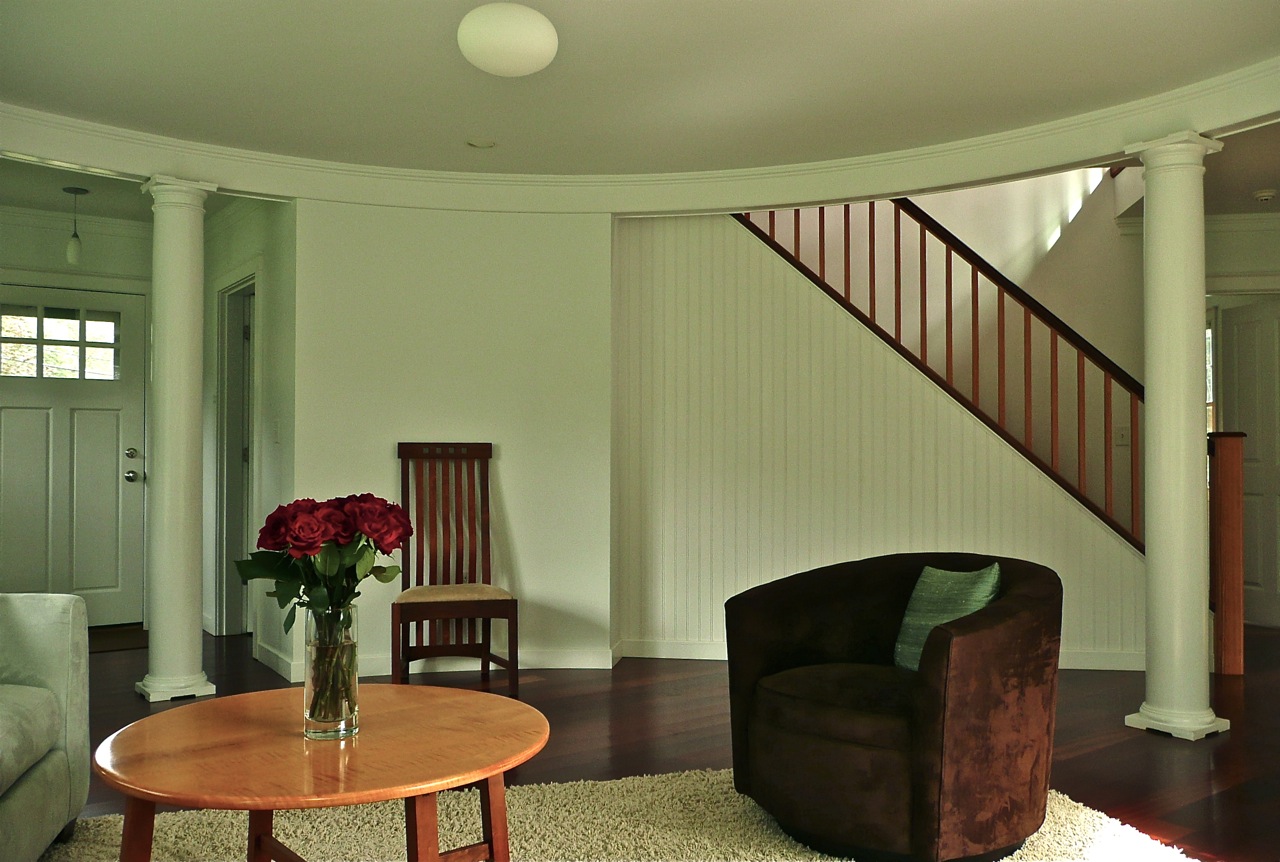 circular living room design Duxbury MA