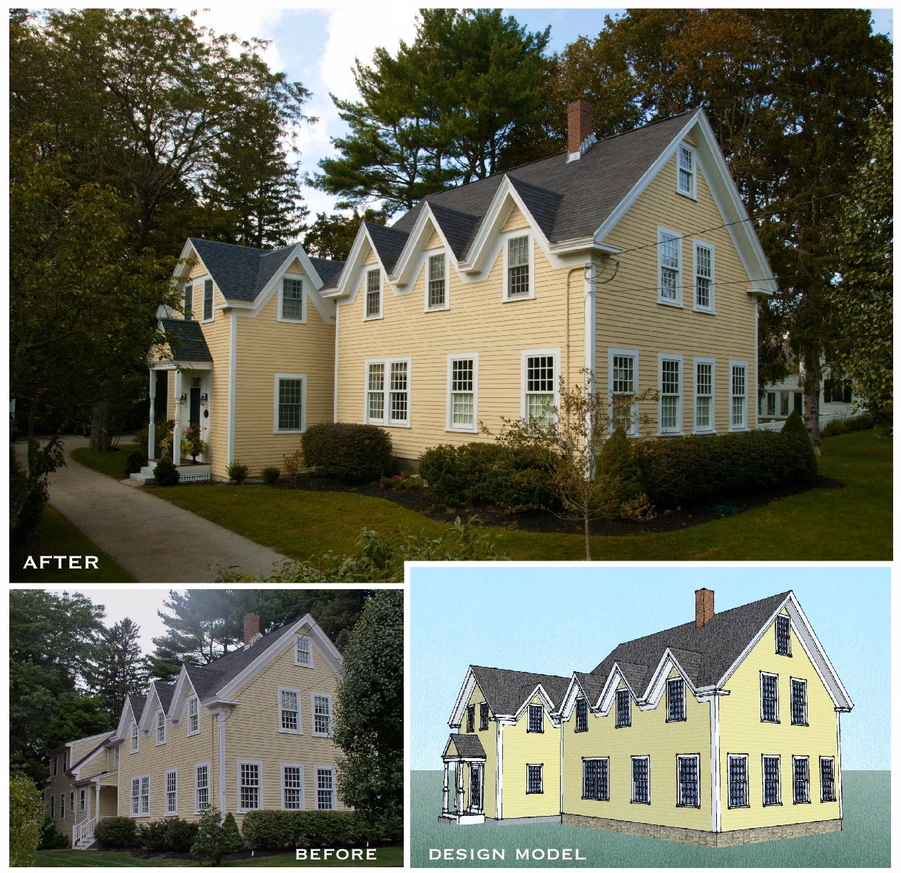 Hingham historic renovation design before + after