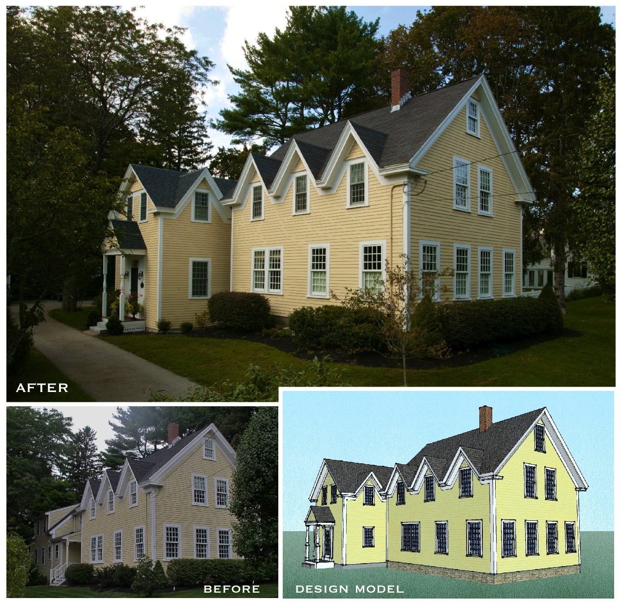 Hingham historic renovation design before + after