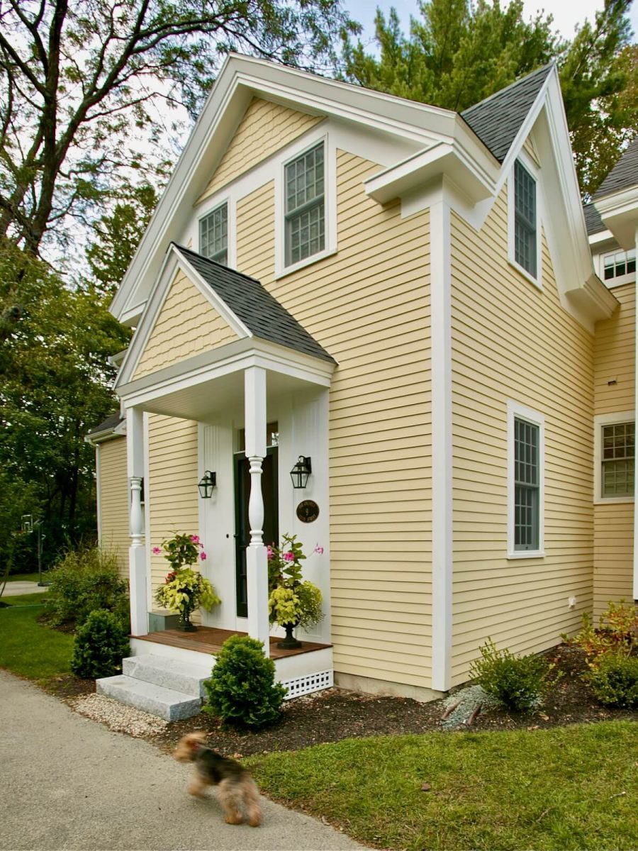 New entry porch at victorian historic renovation in Hingham MA